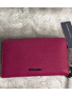 Rebecca Minkoff tech wallet with wristlet Strap Soft Berry